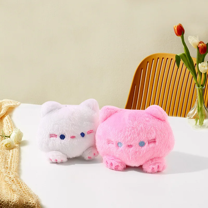 Leuke piepende casual kat pop pluche sleutelhanger tas hanger hanger schattige pop pop cadeau