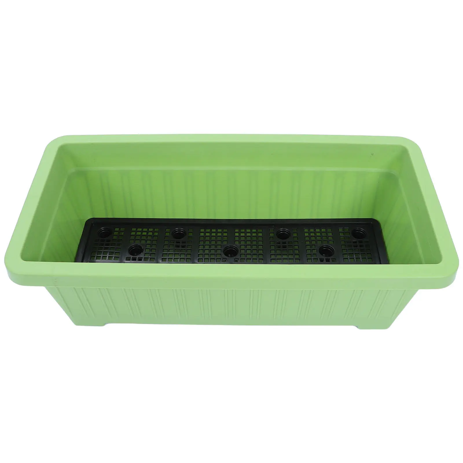 Rectangular Balcony Vegetable Planter Box 18.19x11.22 Plastic Window Box Planter Drainage Hole Flower Pot Patio Garden