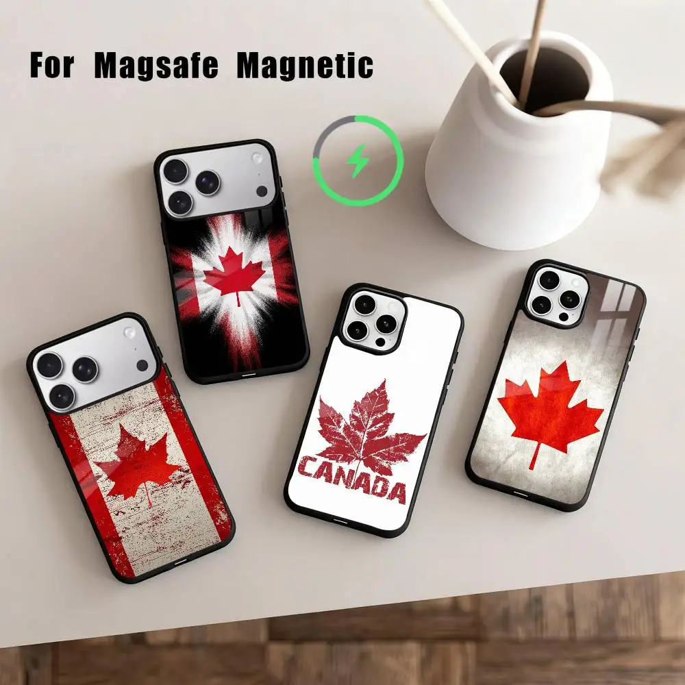 

C-Canadian flag Wallpaper Phone Case For iPhone 17,16,15,14,13,12,Plus,Pro,Max for Magsafe Magnetic Wireless Charging
