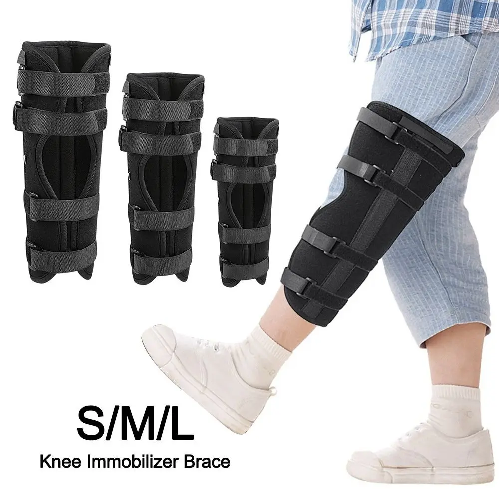 دعامة منع الحركة للركبة، دعامة ركبة قابلة للتنفس ومثبت لدعم الساق بالكامل للتعافي من الجراحة وإصابة الركبة #1