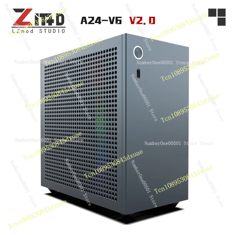 Lzmod mini A24-V6 2.0 Mini ITX BKB Case for Dual-Slot Half-Height GPU 3.66L
