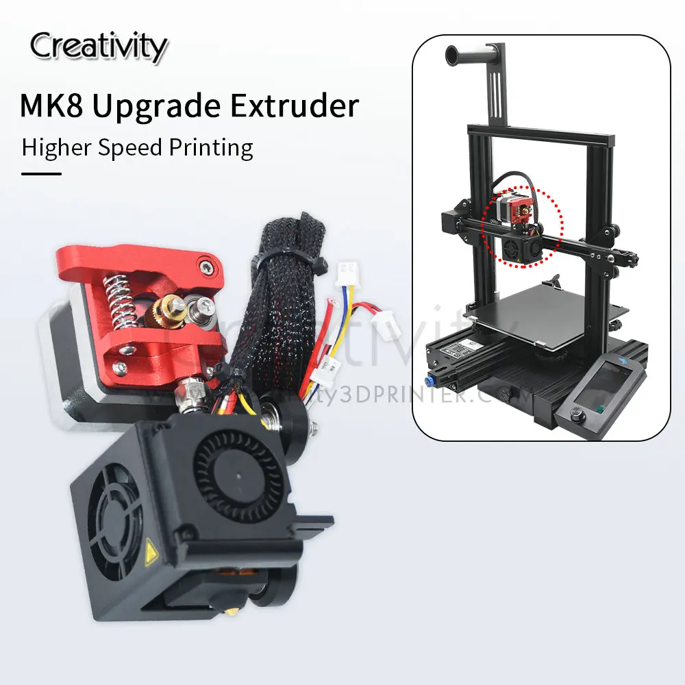 

New Upgraded MK8 Direct Drive Extruder Kit 12V/24V with Dual Gear For Ender-3/Ender 3 V2/Ender 3S/Ender 3 Pro/CR-10/CR-10S