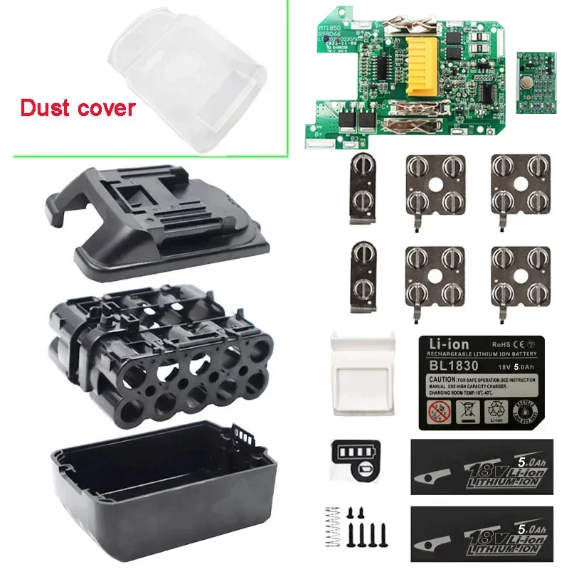 Replacement Battery Case Charging Protection Circuit Board Box PCB For Makita 18V 3.0Ah 6.0Ah Label Dust Cover BL1860 BL1430