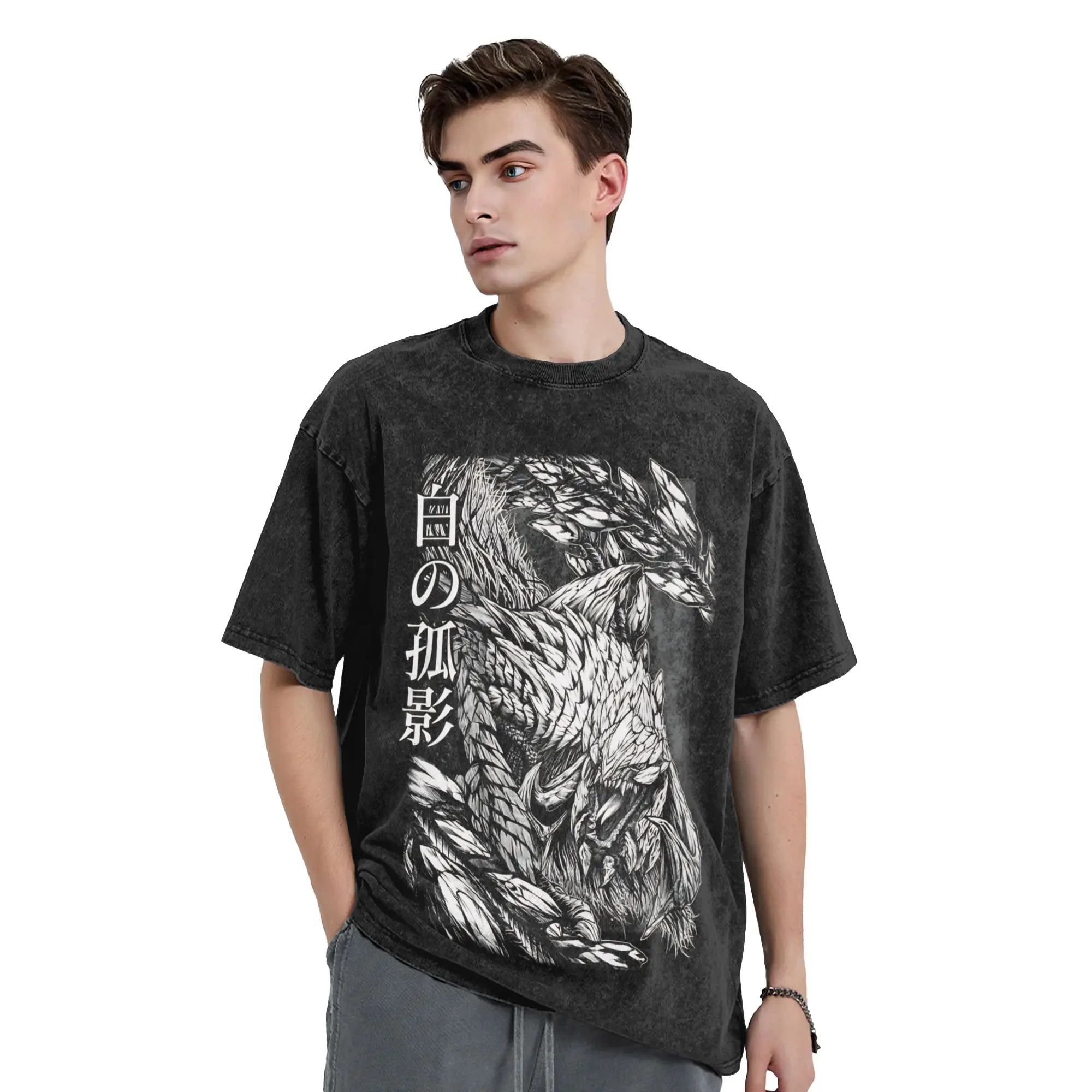 Arkveld Ink Drawing T Shirt Monster Hunter Novelty T-Shirts Short Sleeves Y2K Classic Top Summer Casual O-Neck Oversized Clothes