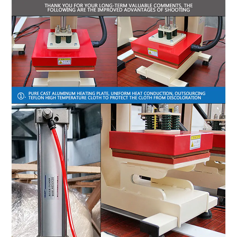 220V 1000W 15X15cm นิวเมติกเครื่องกดความร้อนการพิมพ์เครื่องปั๊มเครื่องมือเสื้อผ้า Pad การพิมพ์ 2025 ใหม่