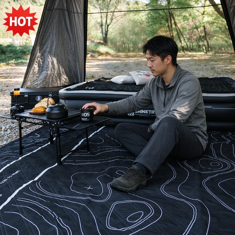 Ultrasonic Aluminum Foil Camping Mat Waterproof Moistureproof Picnic Blanket Outdoor Tent Mat for Beach Park