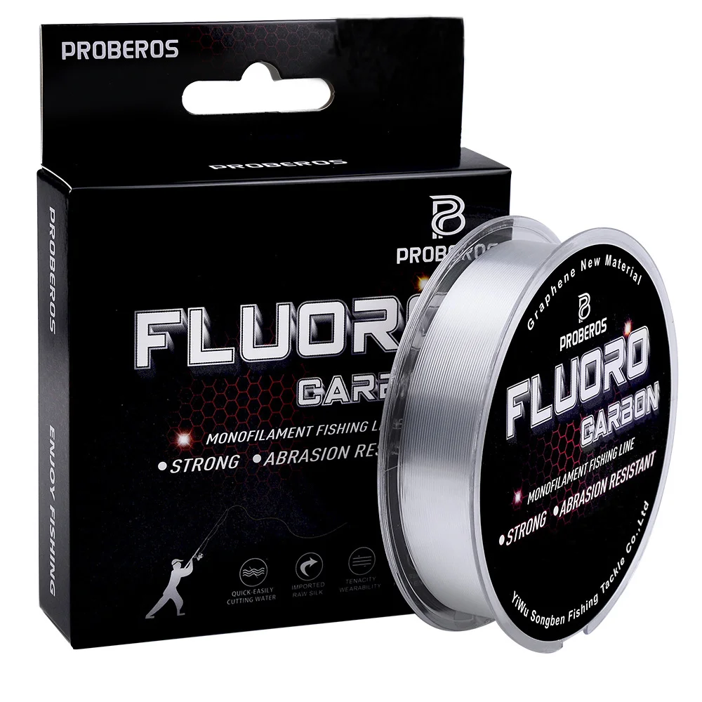 PROBEROS 100M żyłka wędkarska z powłoką fluorowęglową 2.2LB-29.3LB żyłka monofilamentowa z włókna węglowego żyłka wędkarska karpiowa tonąca żyłka — zdjęcie 2