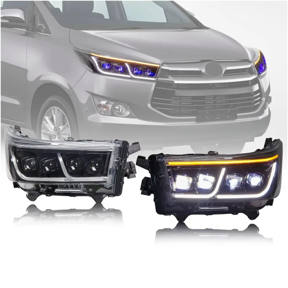 

Высококачественная светодиодная фара 12В 70Вт для Toyota Innova Crysta 2016-2024: Модернизация/улучшение фар, динамический указатель поворота DRL