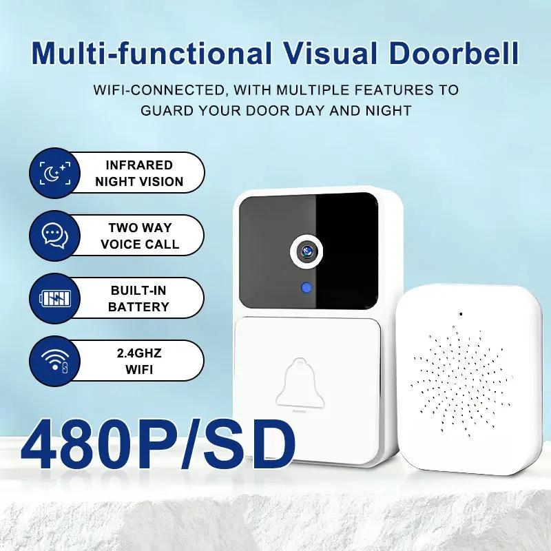1pc Smart Wifi Doorbell Camera | No Drilling Or Wiring Required for Installation