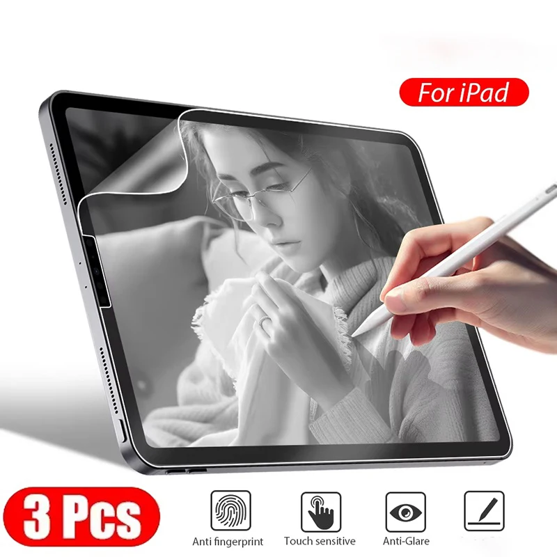 3pcs Like Paper Feel Matte Screen Protector For Apple iPad 10th 9th 8th 7th Mini 6 Air 5 4 3 2 Pro 11 12.9 Anti-Fingerprint Film