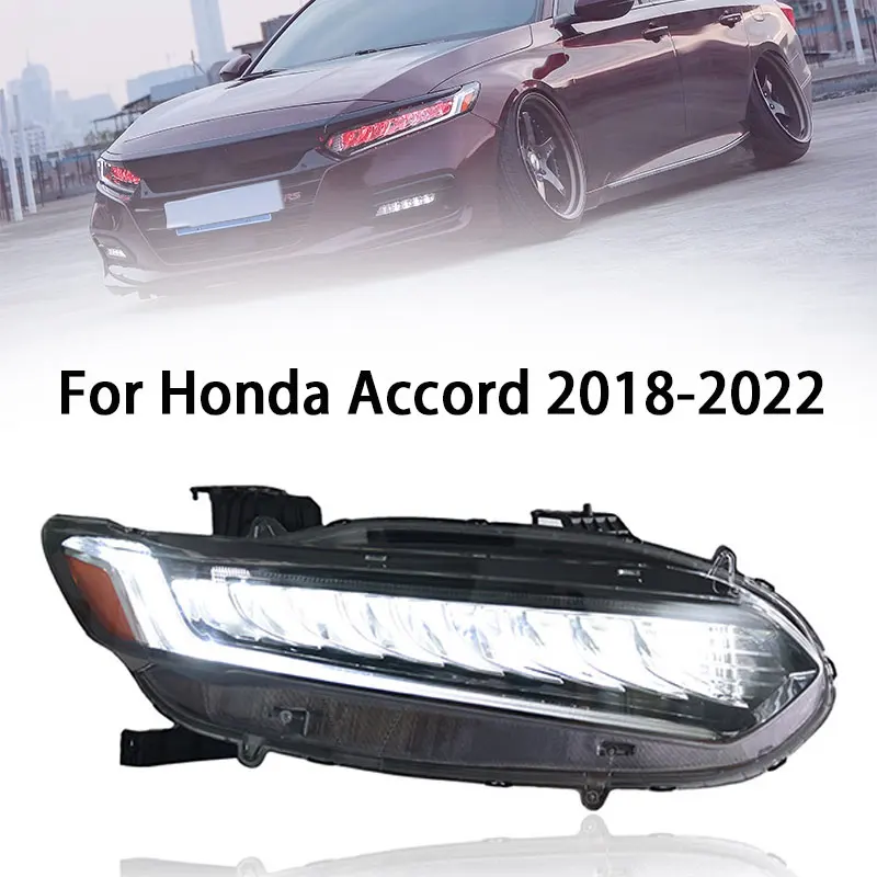 

Передняя фара для Honda Accord G10 светодиодный, фара 2018-2022, фары Accord DRL, сигнал поворота, фара дальнего света, объектив проектора Angel Eye