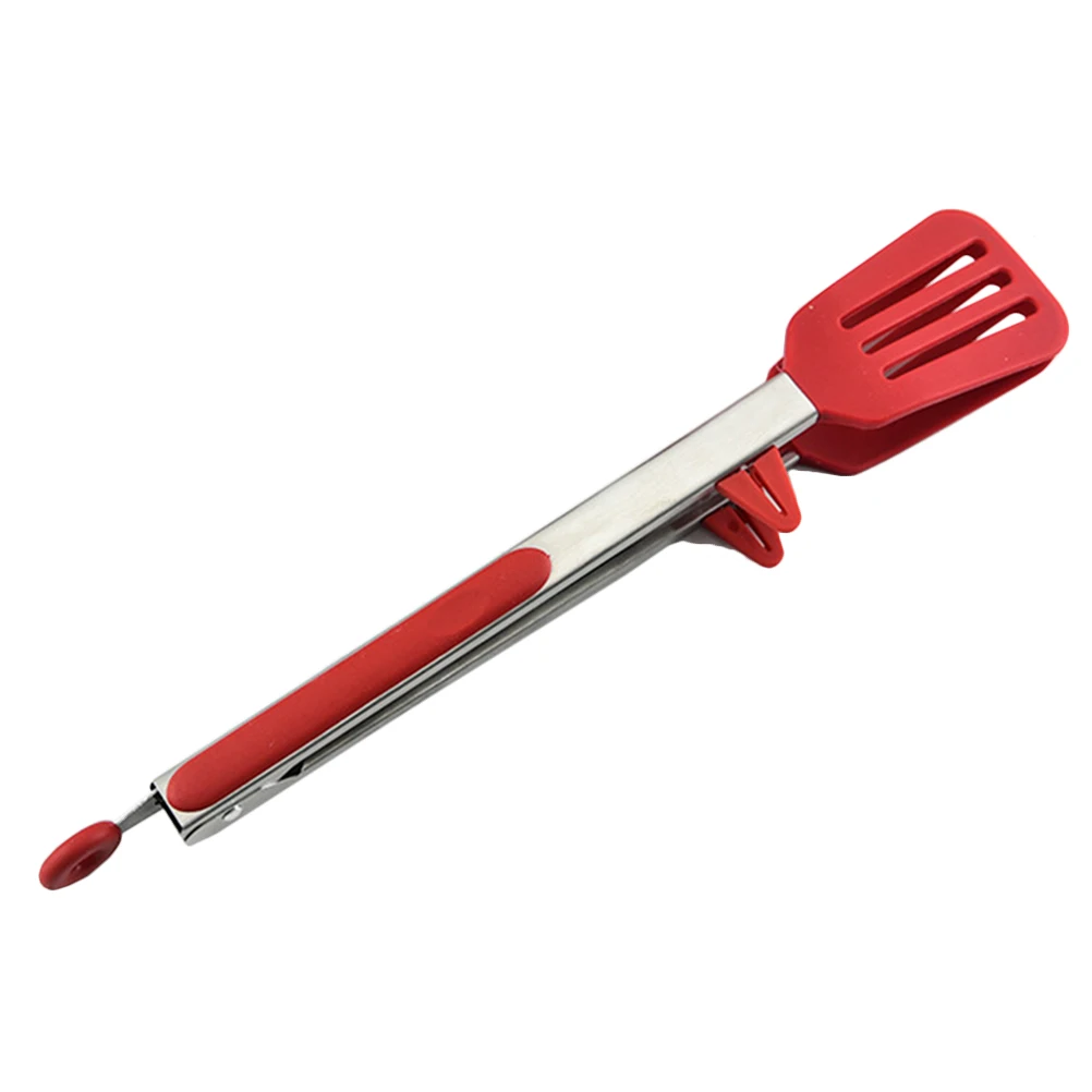

Stainless Steel Food Tongs Silicone Head Compact Size Material Practical Design Portable Outdoor Activities Kitchen Bar