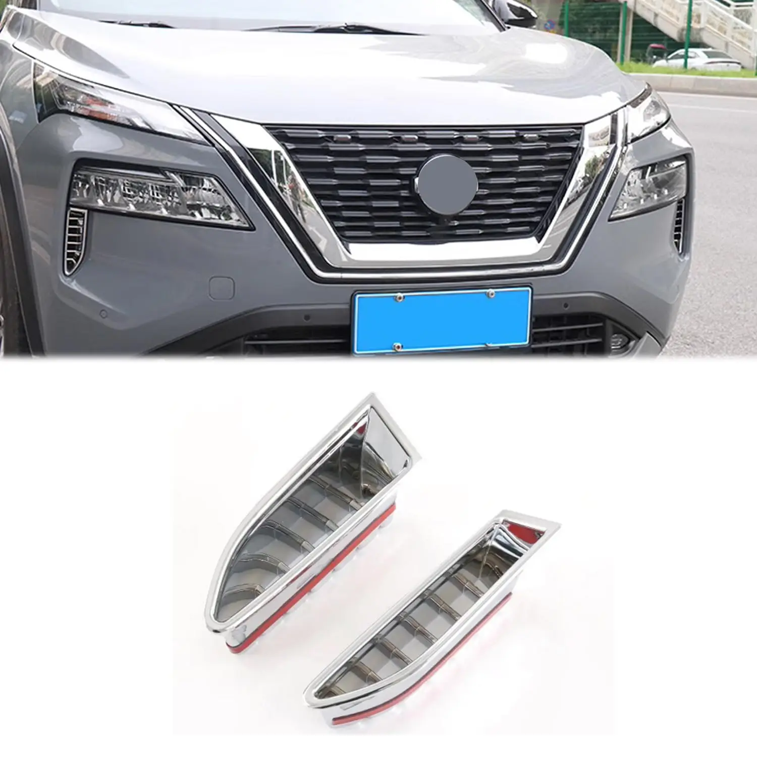 

Chrome Headlight Eyelid Eyebrow Edge Cover For Nissan Rogue 2021-2024 2PCS