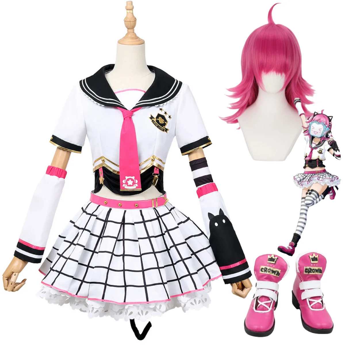 Anime Love Live! Nijigasaki High School Idol Club Tennouji Rina Cosplay Costume Wig JK Uniform Shoes Woman Sexy Carnival Suit