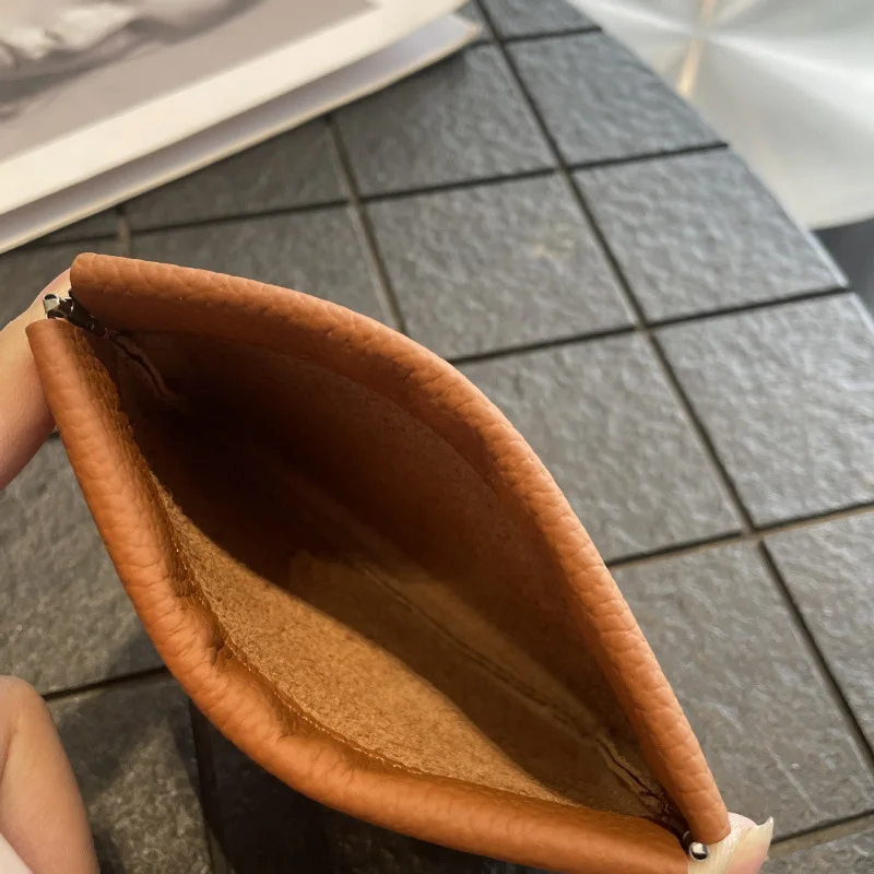 Women's Wallet Leather Storage Bag Automatic Closure Coin Purse Portable Earphone Charging Line Cosmetic Lipstick Jewelry Bag