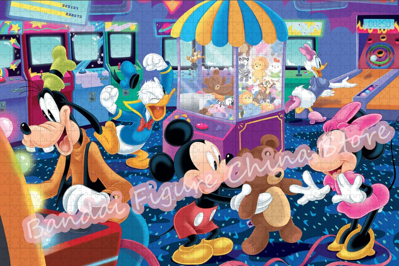 Mickey Mouse Amusement Park Jigsaw Puzzles 300/500/1000 Pieces Diy Assembled Educational Puzzle for Kids Educational Gifts Toy