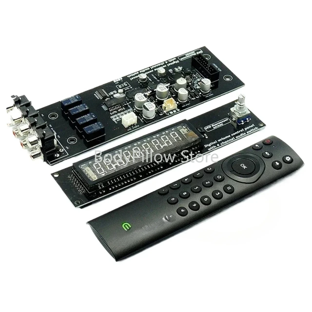 

Preamplifier board 4-channel audio source Switch board VFD display Volume controller Remote control Volume board HIFI heating