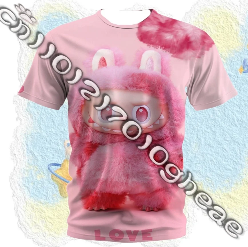 

2025 Hot Selling LBB Cartoon Summer 3D Digital Printed Short Sleeved Top for Slimming Breathable and Trendy Parent-child Wear