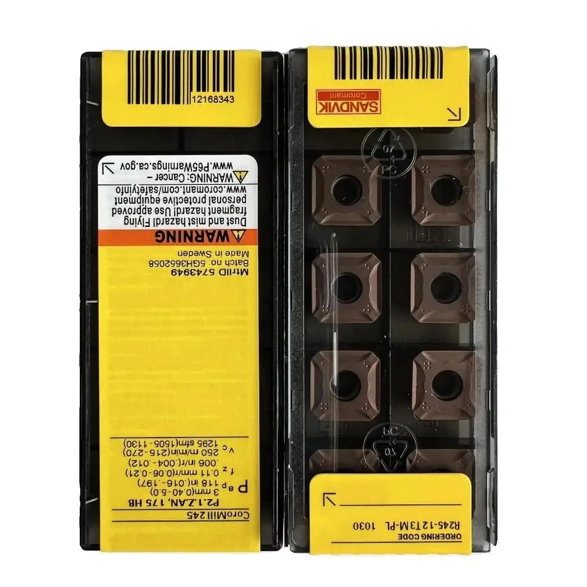 

Original SANDVIK / R245-12T3M-PL 1030 / Hard alloy CNC Blade 10 Pcs