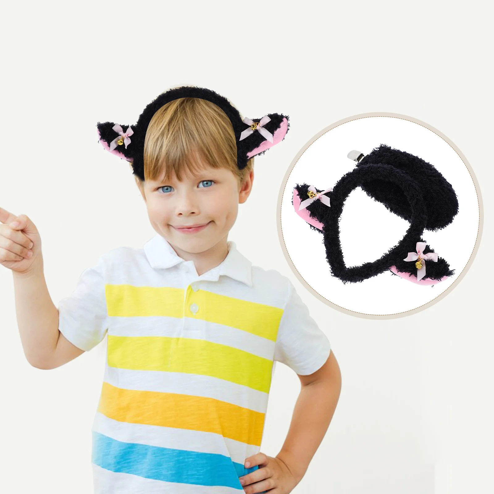 1 set di fasce per capelli e coda di agnello, adorabili accessori per costumi di pecora, morbidi oggetti di scena per feste di cosplay di Halloween