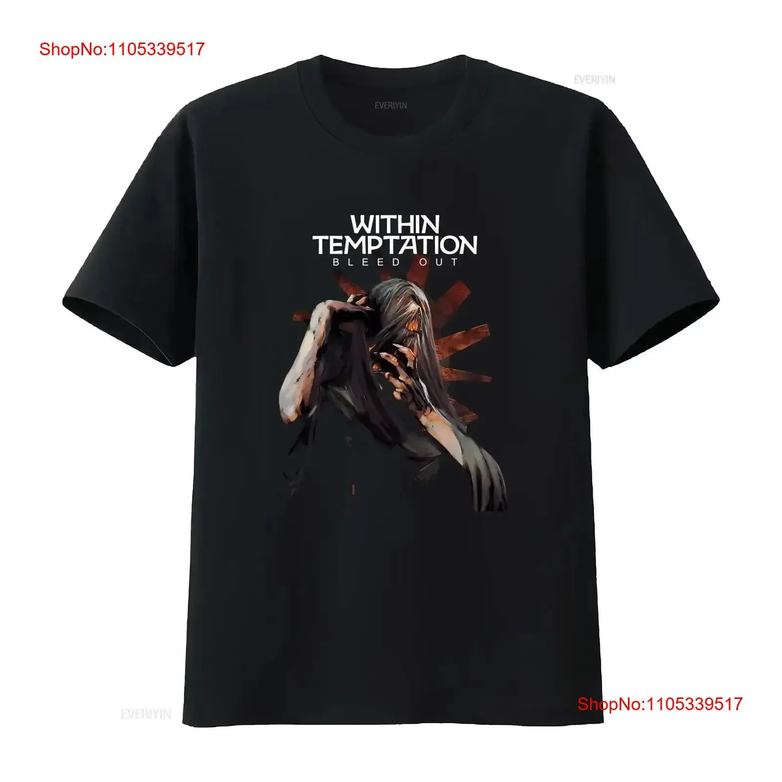 Within Temptation 'Bleed Out Album' Black T Shirt NEW OFFICIAL vintage Washed Soft designer clothes vintage Washed