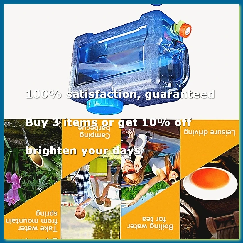 Water Canister with Tap and Handles 12L Camping Portable Bucket Car Water Container with Lid for Outdoor Travel