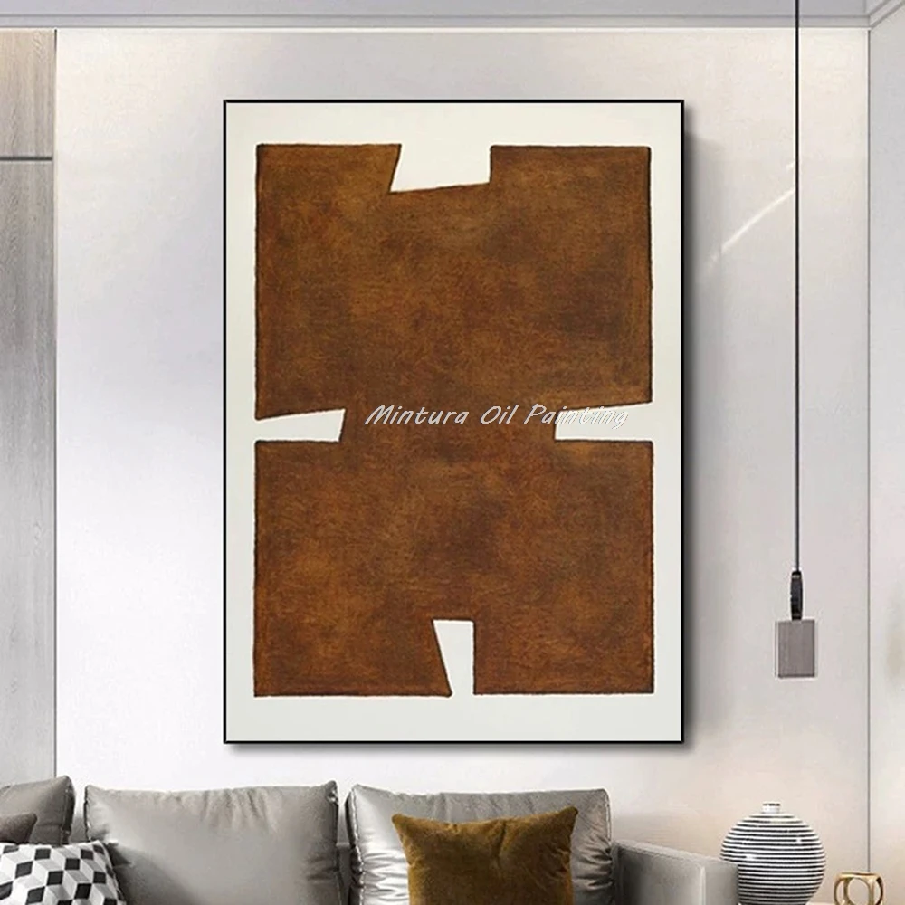 

Mintura,100% Handpainted Large Color Block Oil Painting on Canvas,Wall Art Picture,Abstract Poster,Modern Home Decoratio,Artwork