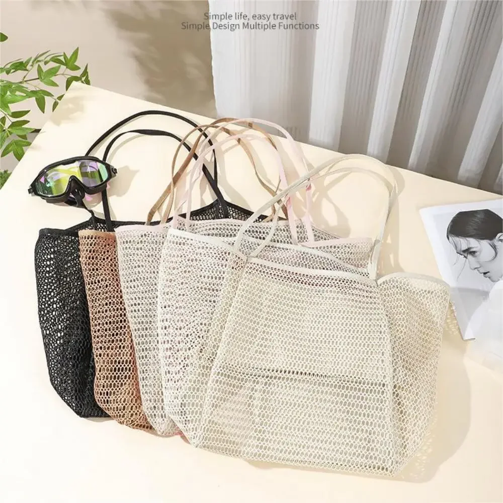 

Пляжная сумка, портативная складная многофункциональная сетчатая сумка большой емкости, предметы первой необходимости для путешествий, органайзер для одежды, сумка для хранения плавания и фитнеса