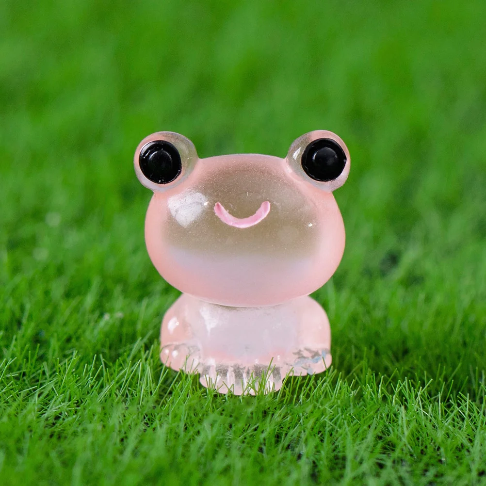 Miniature Frog Figurine Glow-in-the-dark Fish Tank Decorations Resin Garden Frogs