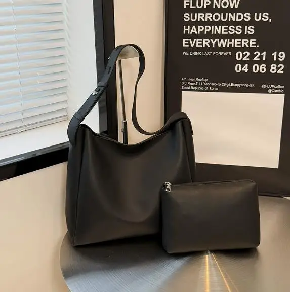 Fashion Leather Tote Bag for Women 2026 Trends Female Simple Large High Capacity Shoulder Side Bag Handbags and Purses Women Bag