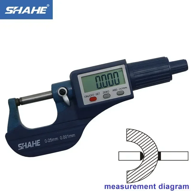 

SHAHE Single Round Head Tube Outside Micrometer 0-25/25-50/50-75/75-100 mm Digital Micrometer Tools