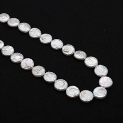 2-4 Pcs Natural Freshwater Pearl Button Shape Charm Fashion Ladies DIY Pearl Creative Necklace Bracelet Earring Jewelry 16-17mm