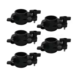 Yibuy 5Pcs Electronic Drum Rack Clamp Mounting Clip Holder 19mm Black Plastic