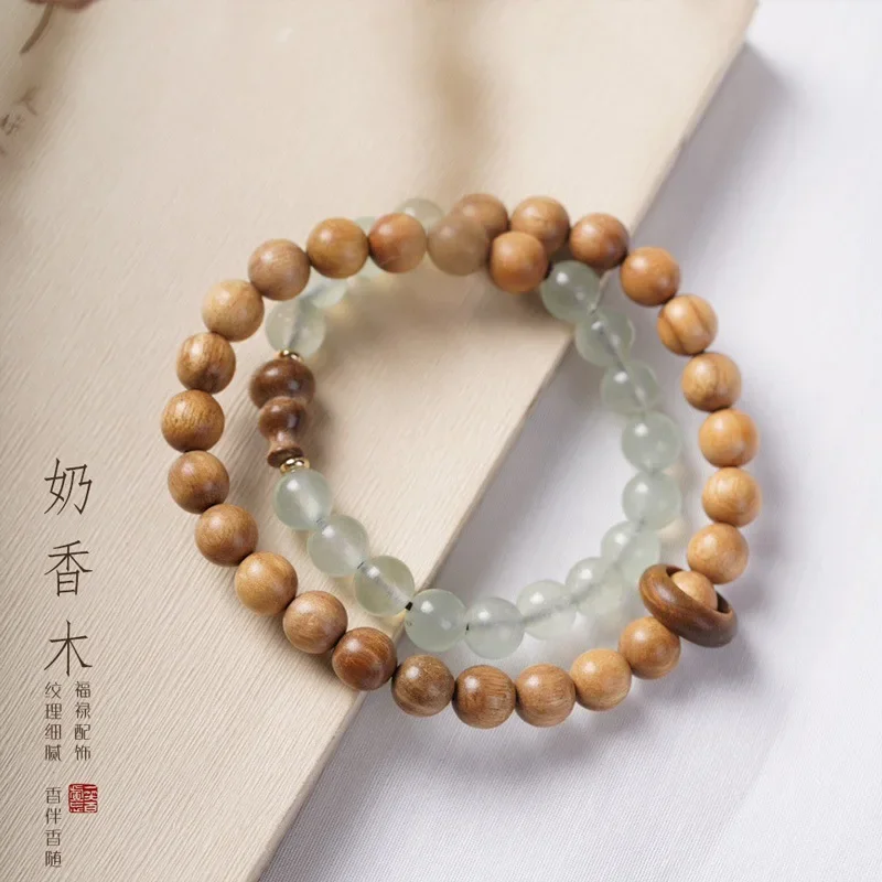 Milk-scented Wood Original Bracelet Accessories Gifts Natural Chanting Beads Pendant Prayer Meditation Yoga Woven Bracelet