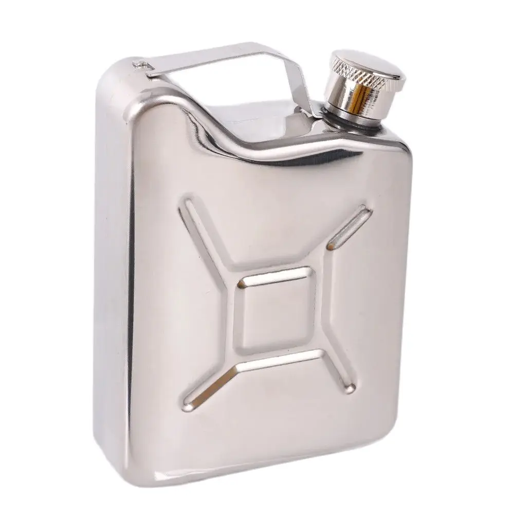 Steel Mini Hip Flask Camping Oil Bucket Pocket Russia Flagon Bar Whisky Bottle 5oz