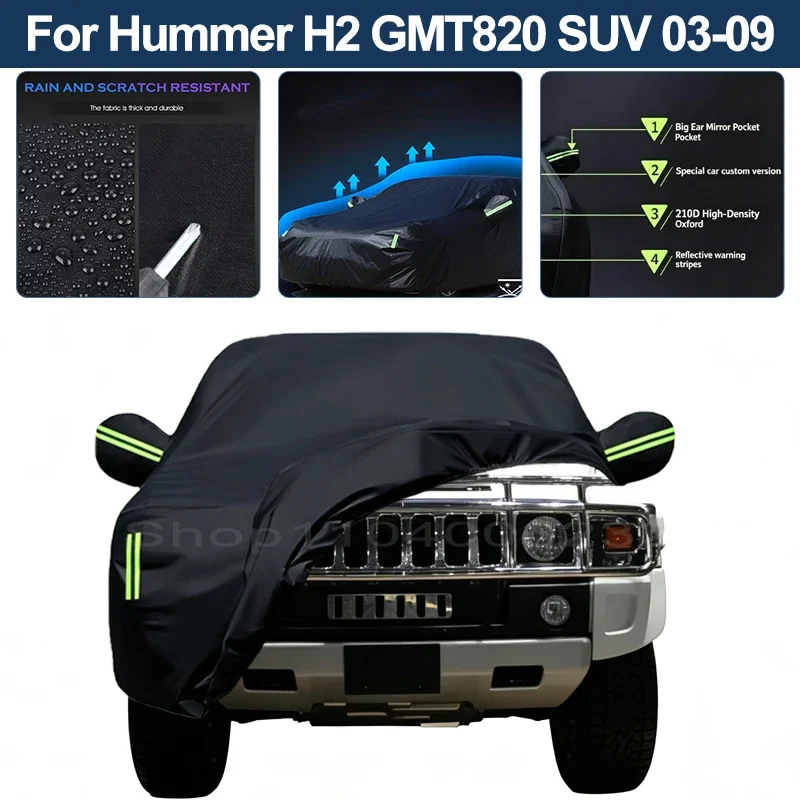 Auto Exterior Sun-Snow Protective Car Cover For Hummer H2 GMT820 5-Door SUV 2003-2009 Waterproof Dustproof Anti-UV Outdoor Cover