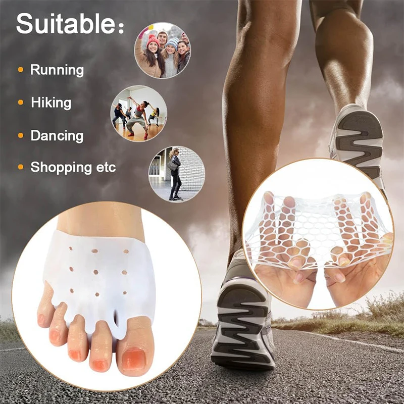 앞발 패드 신발 패드 실리콘 깔창 정형 외과 편안한 통증 완화 신발 깔창 여성 발가락 분리기 발 관리 쿠션