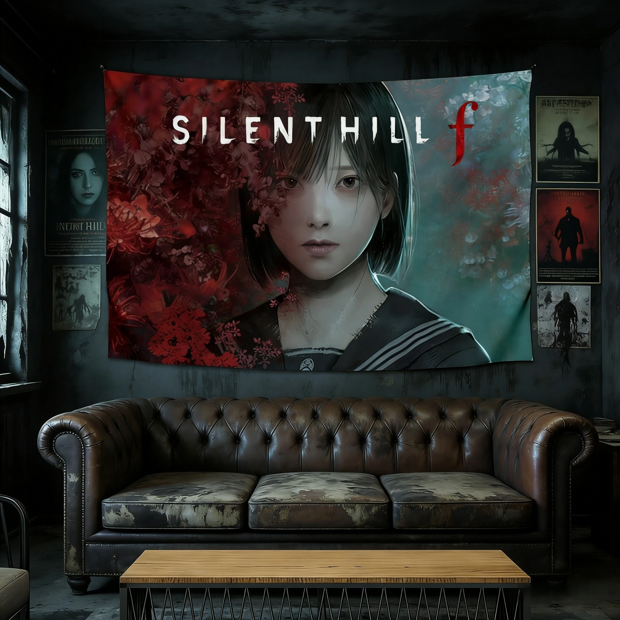 Tapiz de Silent Hill 3 con Retrato de la Heroína Heather Mason, Decoración para Coleccionistas de Videojuegos de Terror y Supervivencia