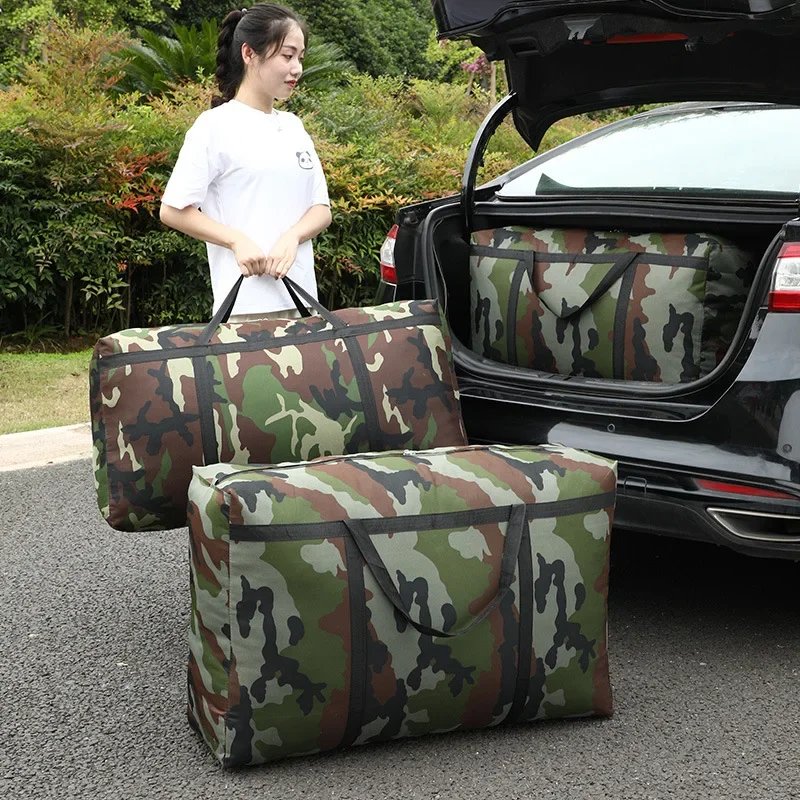 Camouflage Luggage Moving House Big Bag Thick Waterproof Oxford Cloth Moving Artifact Large Woven Storage Men's Travel bags 180L