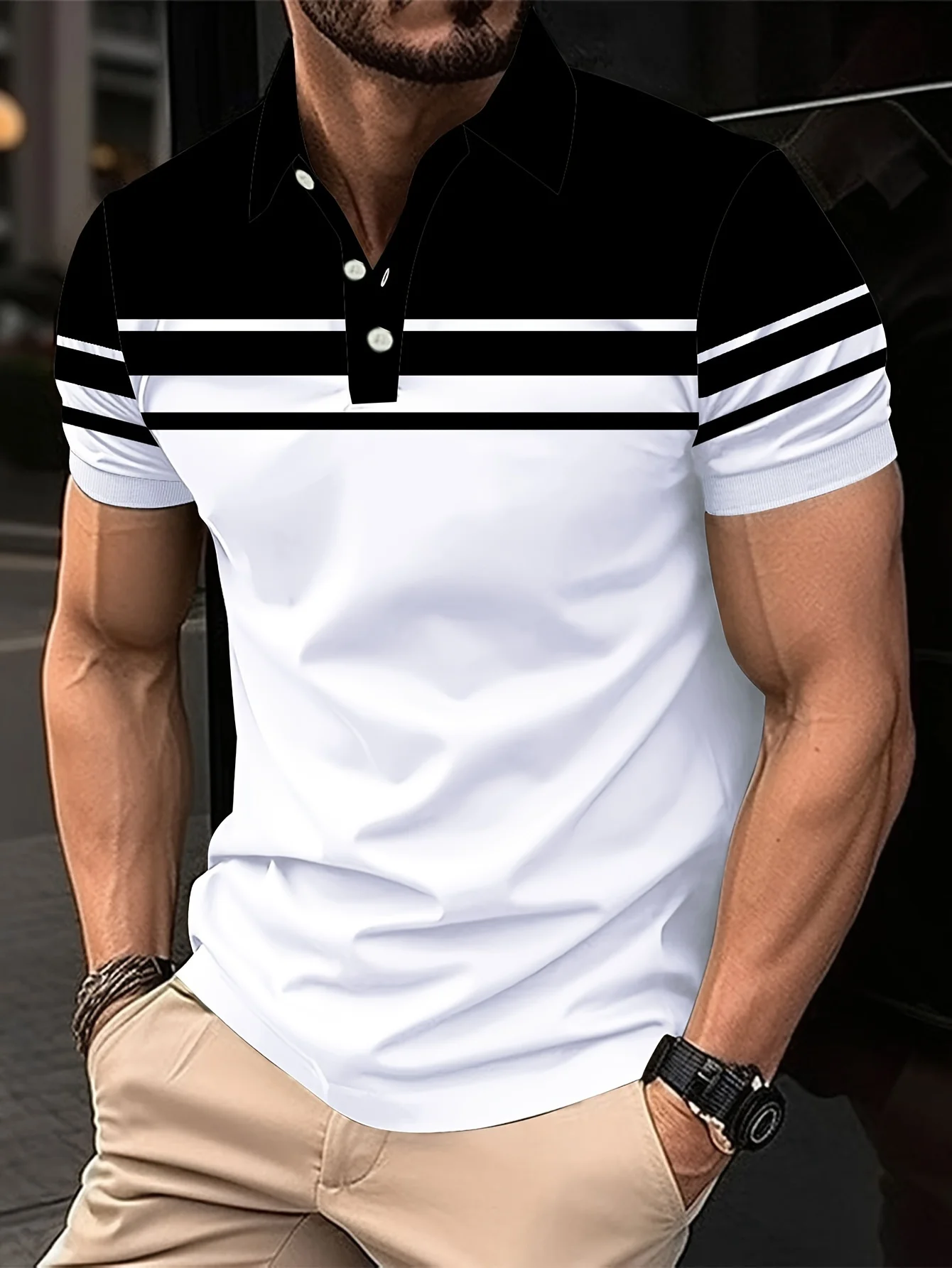 The 2025 Summer New Men's POLO Shirt Is Light Breathable Casual and Fashionable with 3D Printed Men's T-Shirt