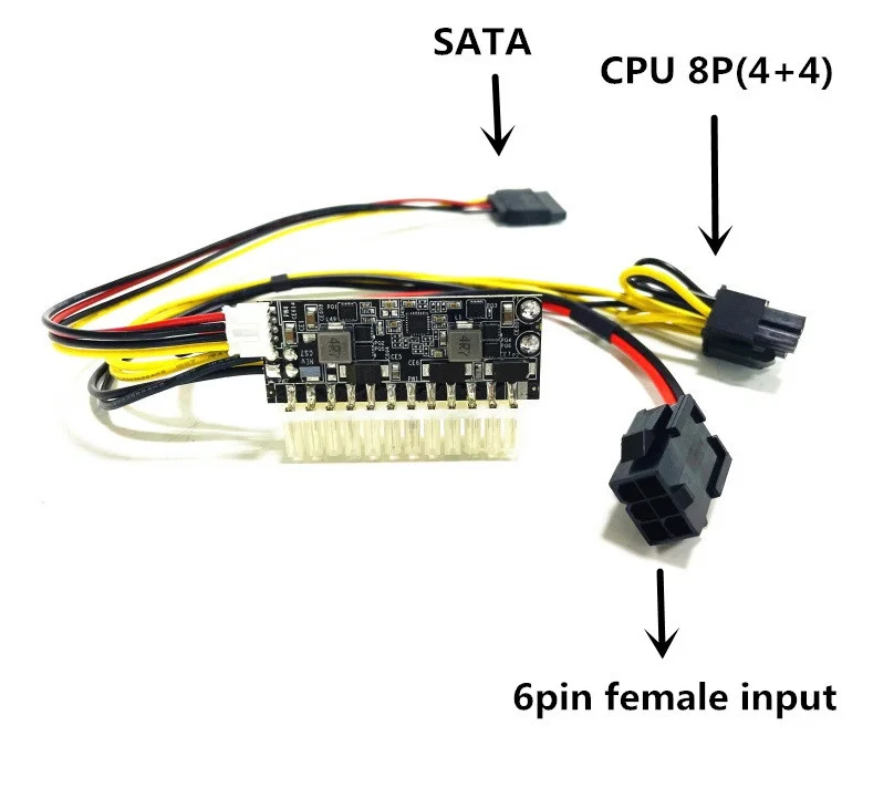 DB9215A PCI-E 6pin male Input DC-ATX 300W 24pin Power Supply Module Switch Pico PSU Car Auto Mini ITX High DC-ATX power Module