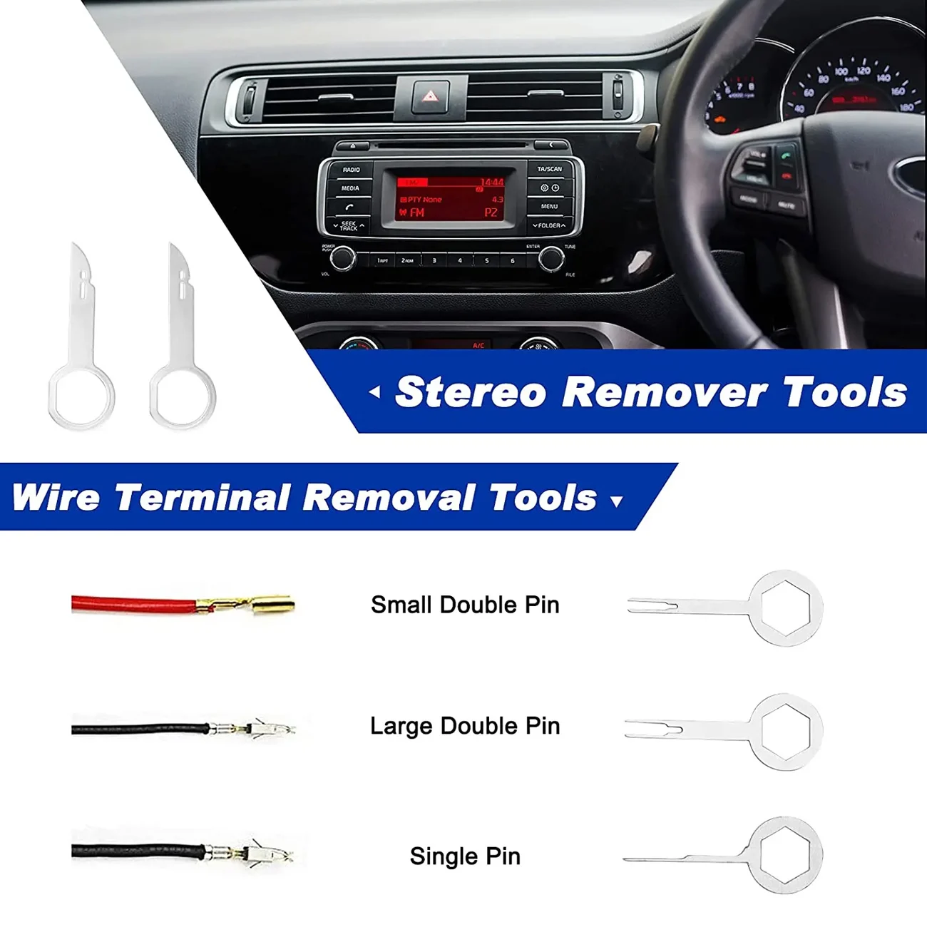 43 قطعة أداة إزالة حواف السيارة مجموعة لوحة السحابة كليب إزالة ، السحابة محطة أداة إزالة مقبض دائري المخل عدة سيارة/الراديو