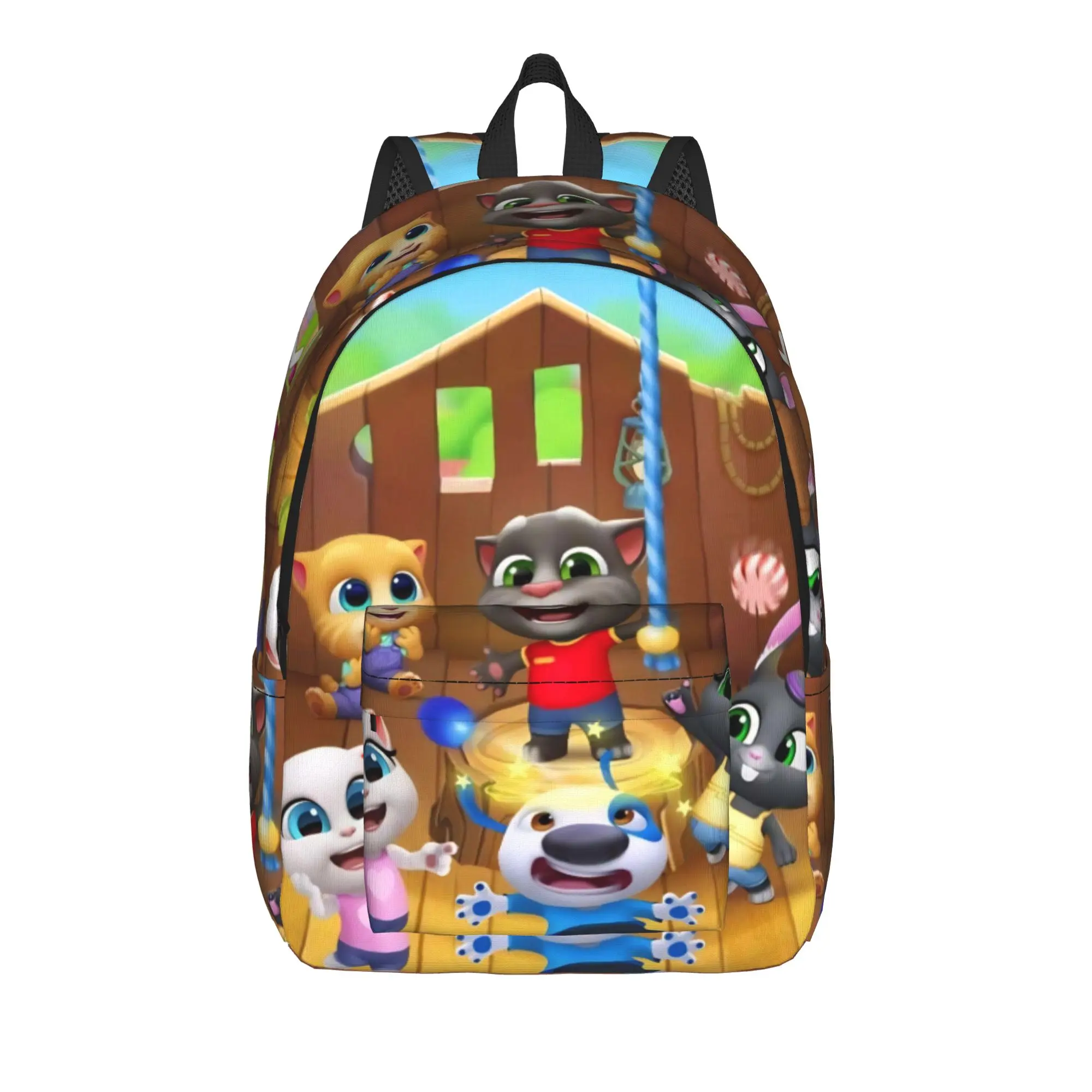 T-Talking T-Tom And F-Friends Classical Backpack Durable Student Work  Daypack for Men Women College Canvas Bags