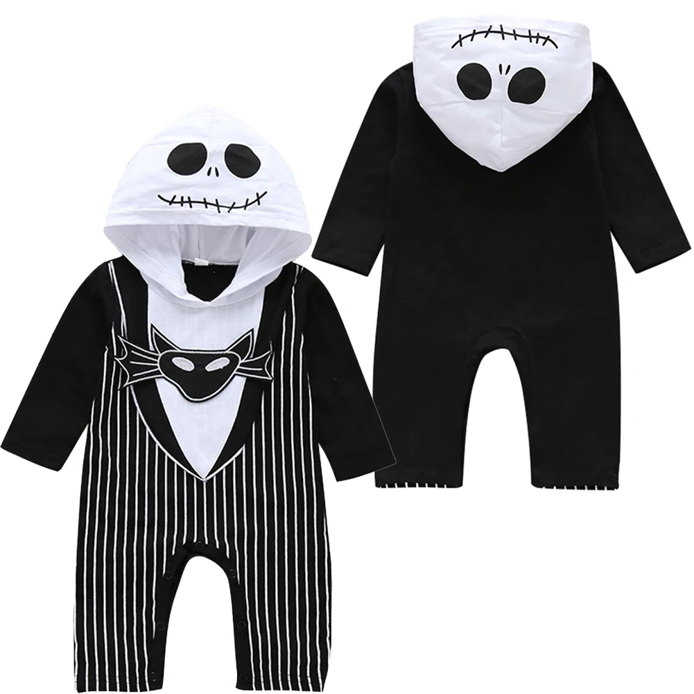 Jack Cosplay Newborn Baby Rompers Costume Nightmare Cosplay Before Christmas Roleplay Fantasia Toddler Kids Jumpsuits Halloween