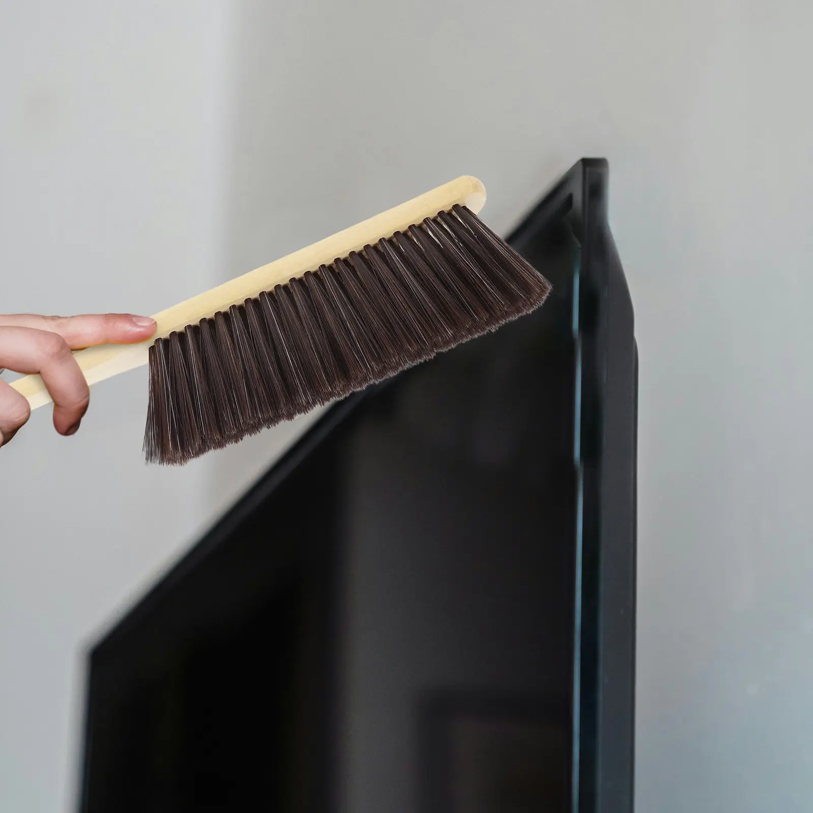 2Pcs Wooden Fireplace Brush with Extra Long Handle Efficient Ash Dust Cleaning Brush Gentle Bristles Hearth Stove Cleaning