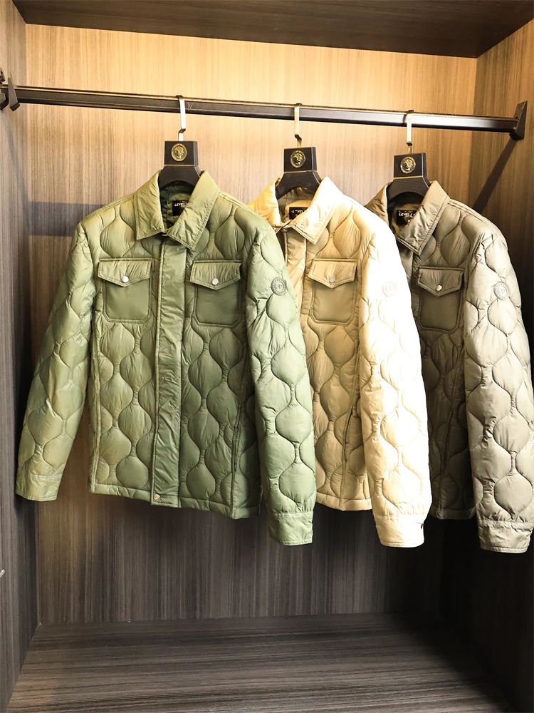 

Faionable Urban Мужская хлопковая куртка, легкая стеганая дизайнерская подставка, подходит для Thiened Long Sve, застежка-молния, чистый цвет