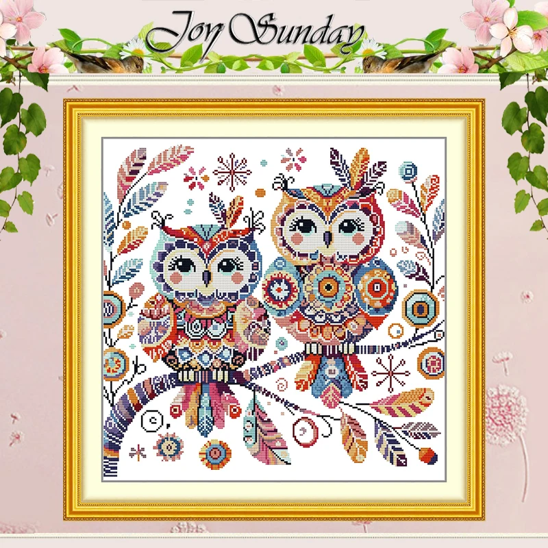 

Colorful Owl Animals Patterns Counted Cross Stitch Set DIY 11CT 14CT 16CT HD Stamped DMC Cross-stitch Kit Embroidery Needlework