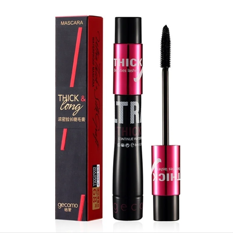 Crea pestañas largas y rizadas naturalmente sin manchas, juego de rímel de fibra con tubos dobles, resistentes al agua y de larga duración