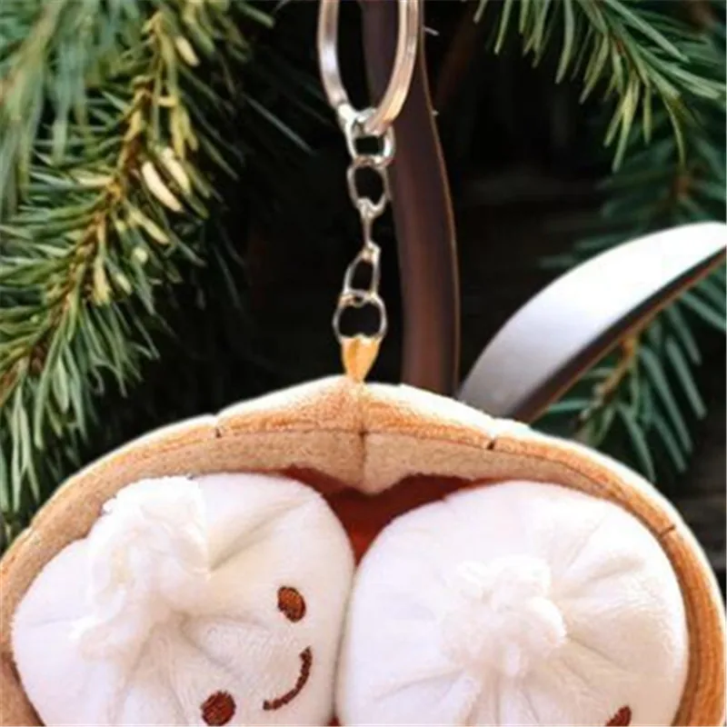 

Fluffy Xiaolongbao Keychain; Kawaii Soft Bun Pendant; Cartoon Food Keyring; Perfect Birthday Gift