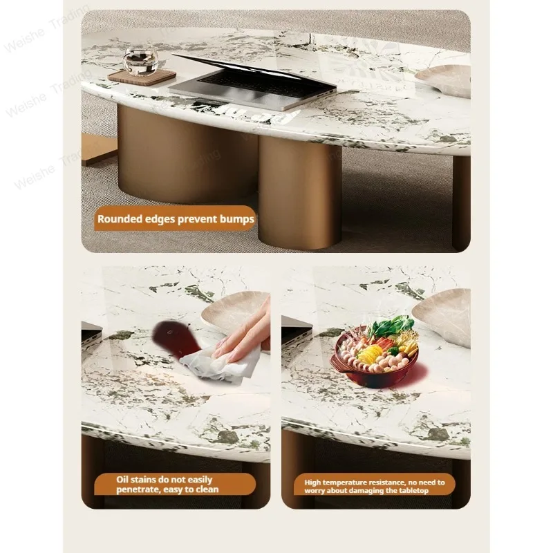 Multicolor Natural Stone Coffee Table, Modern Luxury Art Design, Heat & Scratch Resistant, Master Designer